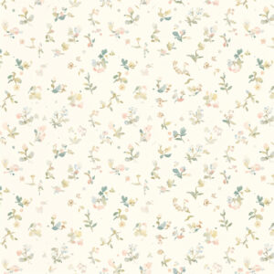 Delicate Pastel Wildflower Seamless Pattern with Minimal Botanical Sprigs