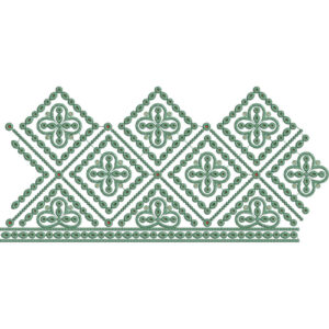 Geometric Diamond Floral Lace Embroidery Border Design