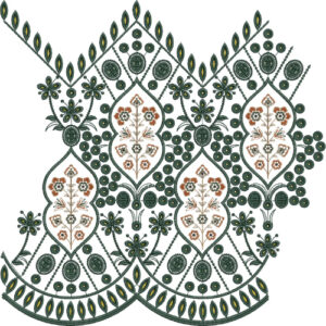 Decorative Floral Paisley Arch Lace Embroidery Border Design