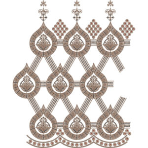 Ornamental Teardrop Medallion Geometric Lace Embroidery Design