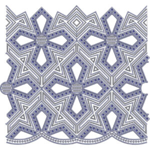 Intricate Geometric Star Mosaic Lace Embroidery Border Design
