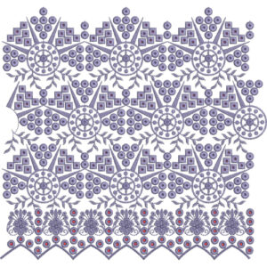 Geometric Floral Medallion Lace Embroidery Border Design