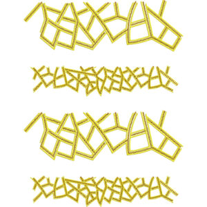 Modern Abstract Geometric Lace Embroidery Border with Overlapping Frame Motifs