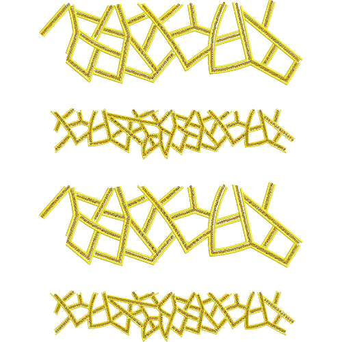 Modern Abstract Geometric Lace Embroidery Border with Overlapping Frame Motifs