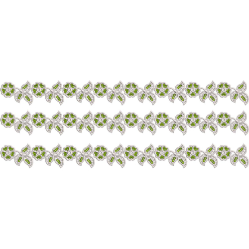 Delicate Mini Floral Lace Embroidery Border with Leaf Pair Detailing