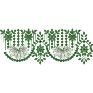 Decorative Floral Scalloped Lace Embroidery Border with Lattice Detailing