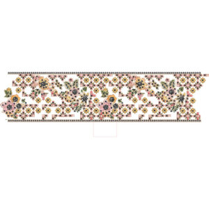 Dense Allover Floral Lace Embroidery Border with Fine Decorative Edging
