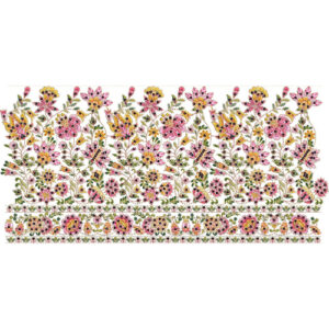 Luxurious Allover Floral Lace Embroidery Border with Decorative Base Band