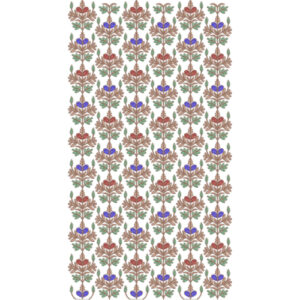 Multicolor Floral Buta Sherwani Embroidery Design with Vertical Repeat and Leafy Detailing