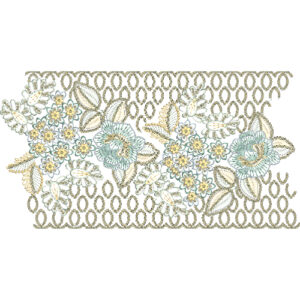 Floral Lace Fill Embroidery Design with Dense Loop Background and Detailed Blossom Clusters