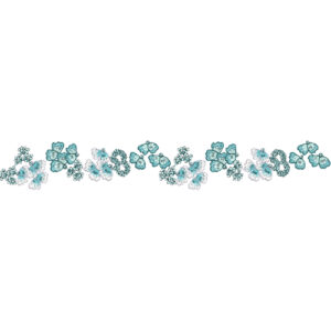 Minimalist Floral Lace Border Embroidery with Soft Blossom Clusters and Fine Line Detailing