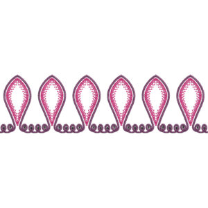 Paisley Lace Border Embroidery with Loop Base and Intricate Inner Detailing