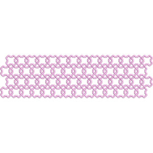 Geometric Lace Border Embroidery Design with Interlocking Loop Pattern