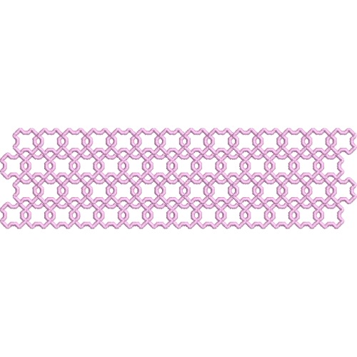 Geometric Lace Border Embroidery Design with Interlocking Loop Pattern