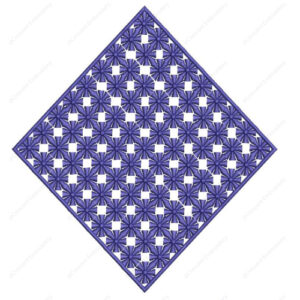 Geometric Floral Embroidery Design with Repeating Star Motifs in Diamond Layout