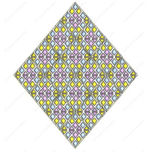 Colorful Diamond Grid Cushion Embroidery Design with Geometric Lattice Pattern