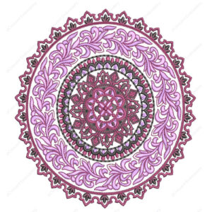 Elegant Pink Mandala Cushion Embroidery Design with Ornamental Circular Detailing