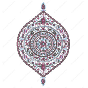 Elegant Multicolor Mandala Cushion Embroidery Design with Ornamental Diamond Frame