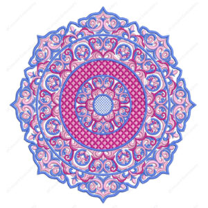 Intricate Mandala Embroidery Design with Ornamental Swirls and Layered Circular Detailing