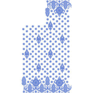 Elegant Blue Floral Saree Embroidery Design with Dense Buti Pattern and Ornamental Border