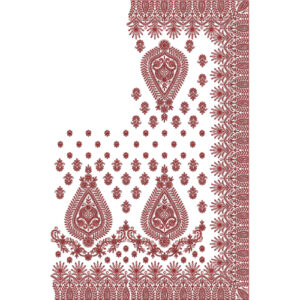 Classic Maroon Paisley Saree Embroidery Design with Ornamental Border and Dense Buti Pattern