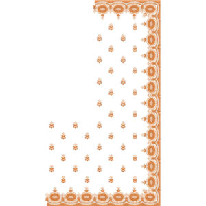 Elegant Orange Minimal Saree Embroidery Design with Ornamental Border and Buti Pattern