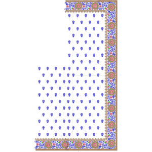 Vibrant Saree Corner Embroidery Design with Multicolor Floral Border and Buti Layout