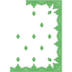 Classic Saree Corner Embroidery Design with Paisley Border and Buti Motif Arrangement