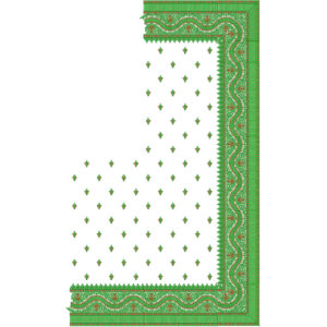 Elegant Saree Corner Embroidery Design with Wavy Border Pattern and Diamond Buti Layout
