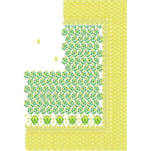 Elegant Saree Corner Embroidery Design with Dense Floral Fill and Geometric Border