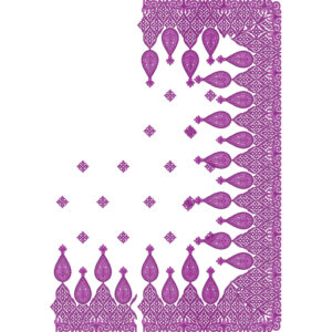Stylish Paisley Drop Saree Embroidery Design with Geometric Lattice Border and Buti Pattern