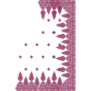 Ornamental Paisley Drop Saree Embroidery Design with Dense Lattice Border and Buti Layout