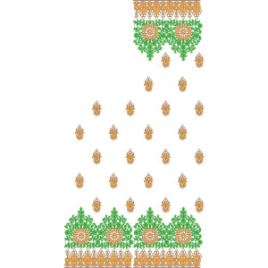 Elegant Floral Buti Saree Embroidery Design with Decorative Border and Dual Tone Detailing