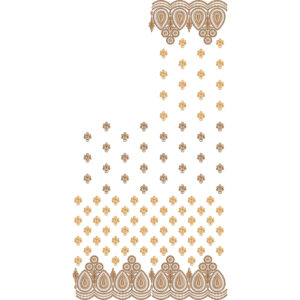 Traditional Paisley Border Saree Embroidery Design with Golden Gradient Buti Layout