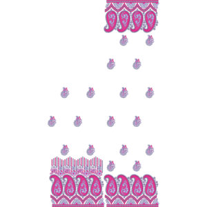 Vibrant Pink Paisley Saree Embroidery Design with Delicate Buti Pattern