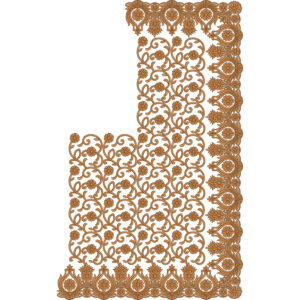 All-Over Floral Vine Saree Embroidery Design with Ornate Border in Classic Brown Tone