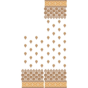 Elegant Floral Border Saree Embroidery Design with Minimal Buti Layout in Golden Tones