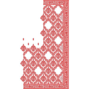 All-Over Floral Damask Saree Embroidery Design with Ornate Border in Vibrant Red