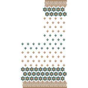 Multicolor Floral Saree Embroidery Design with Layered Borders and Buti Pattern