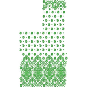 Elegant Green Floral Saree Embroidery Design with Dense Buti Pattern and Ornamental Border