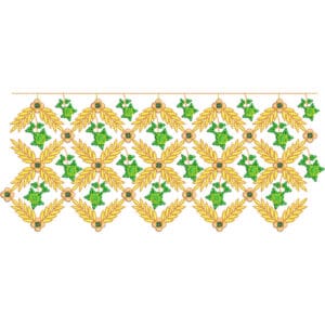 Elegant Floral Lattice Lace Embroidery Design with Diamond Arrangement and Leaf Detailing