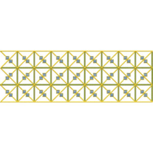 Symmetrical Diamond Grid Lace Embroidery with Minimalist Geometric Detailing