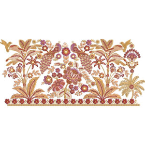 Luxurious Floral Garden Lace Embroidery with Paisley and Ornamental Detailing