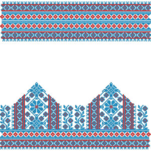 Traditional Geometric Lace Embroidery with Folk-Inspired Motifs and Structured Borders