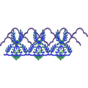 Elegant Scalloped Floral Lace Embroidery with Leafy Motif Detailing